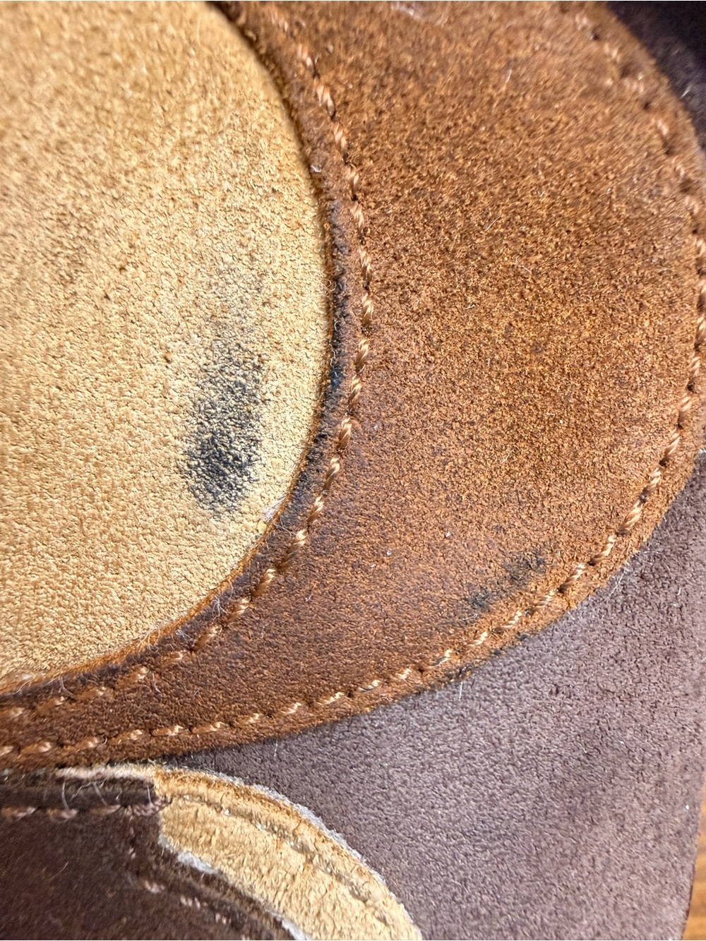 Coach Signature Patchwork Suede Wristlet Brown Tan Leather Pouch Y2K - Picture 12 of 12
